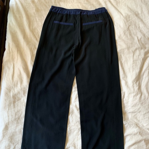 VINCE Wide Leg Silk Black Trousers - Picture 6 of 8